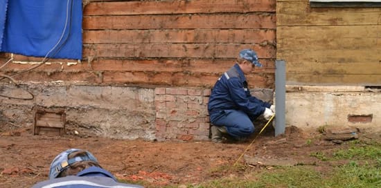 1 шаг это разметка участка под установку свай